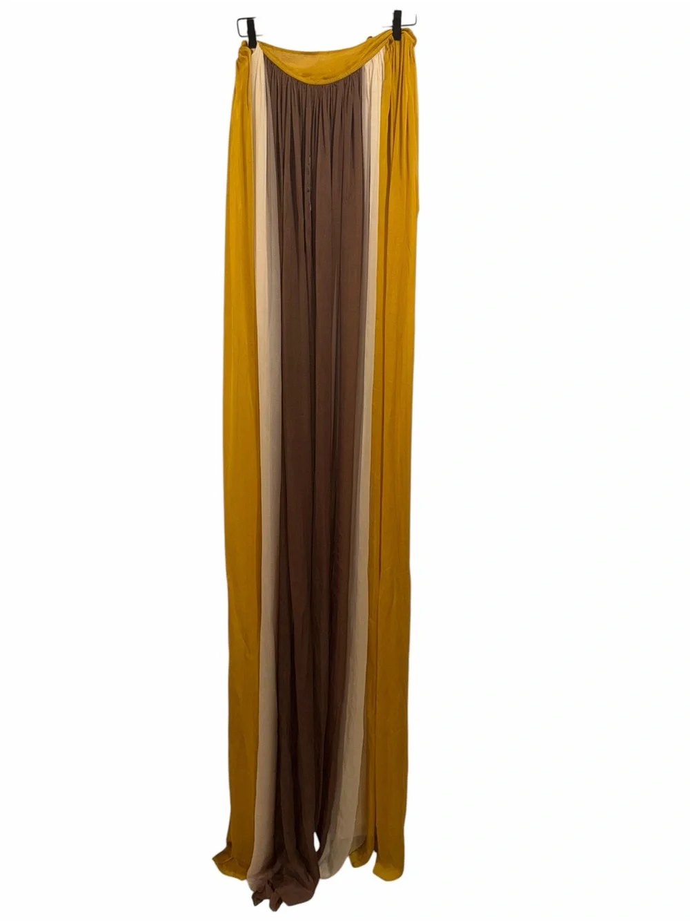 Rick Owens Yellow Brown White Cape Sheer Silk Runway One Size Rare EUC 🟡